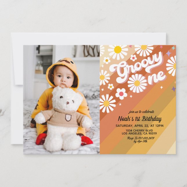 Super One Portrait 1er Anniversaire Invitation (Devant)