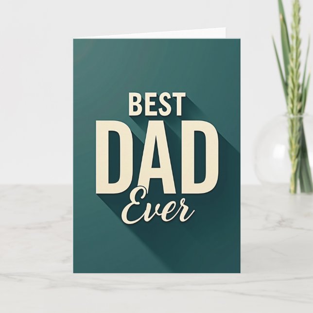 Super Papa Ombre Sarcelle Carte (Devant)