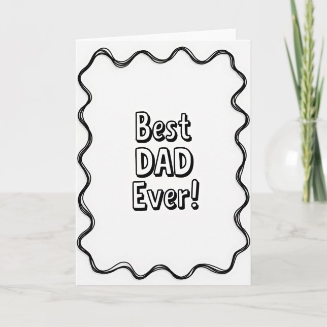 Super Papa Texte de Carte (Devant)