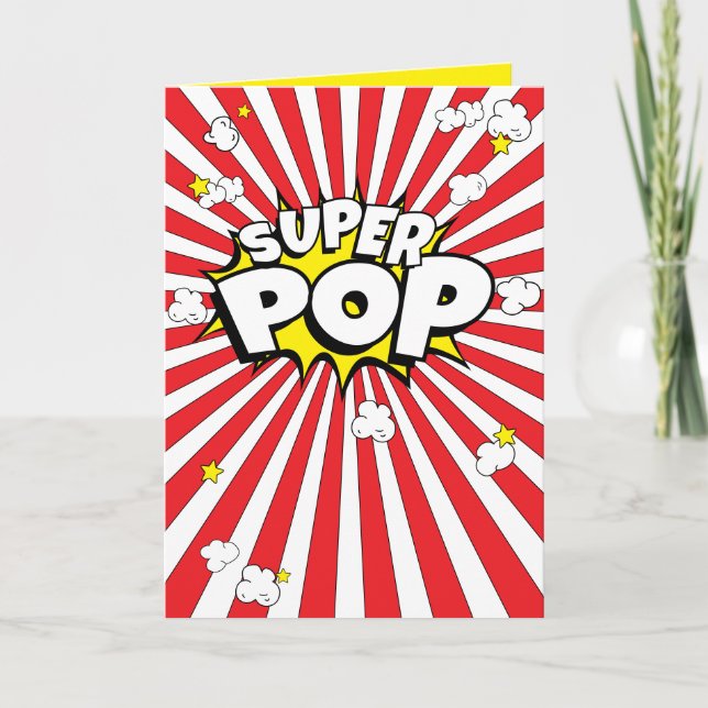 SUPER POP ! Amusant, Corny, Pun Popcorn Carte blan (Devant)