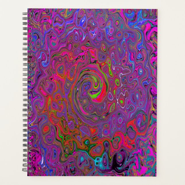 Super psychédélique Magenta Retro Liquide Swirl (Devant)