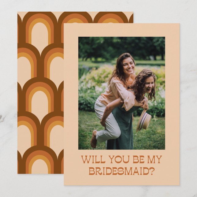 Super Retro les années 70 Bridesmaid Proposition C (Devant / Derrière)