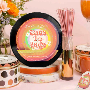 super Retro Vinyl Enregistrer la date Invitation