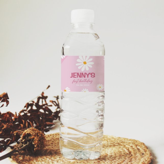 Super rose marguerite Anniversaire Étiquette boute (Créateur téléchargé)