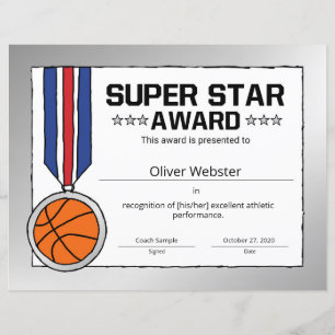 Super Star Basketball Player Award Basketball