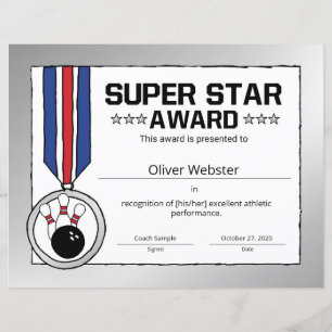 Super Star Bowling Player Award Bowling