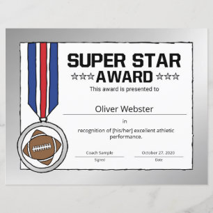 Super Star Football Player Award