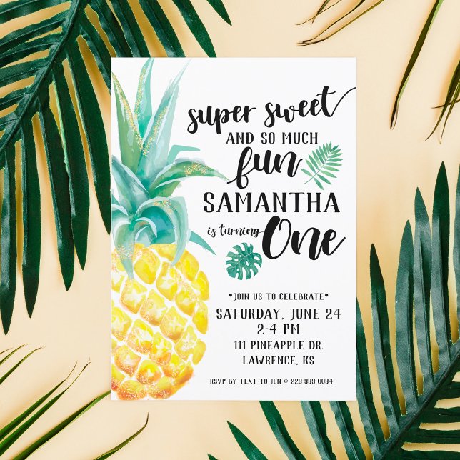 Super Sweet Ananas Invitation d'anniversaire (Créateur téléchargé)