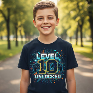 Super T-Shirt Anniversaire Enfants Niveau 10 Déblo