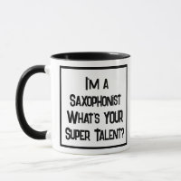 Super Talent Saxophoniste. Mug à café à deux tons