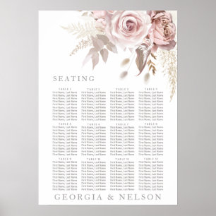 Superbe affiche de tableau de Mariage floral Blush