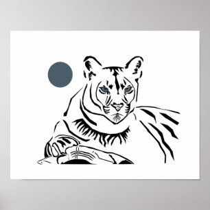 Superbe affiche minimaliste de la valeur du lion d