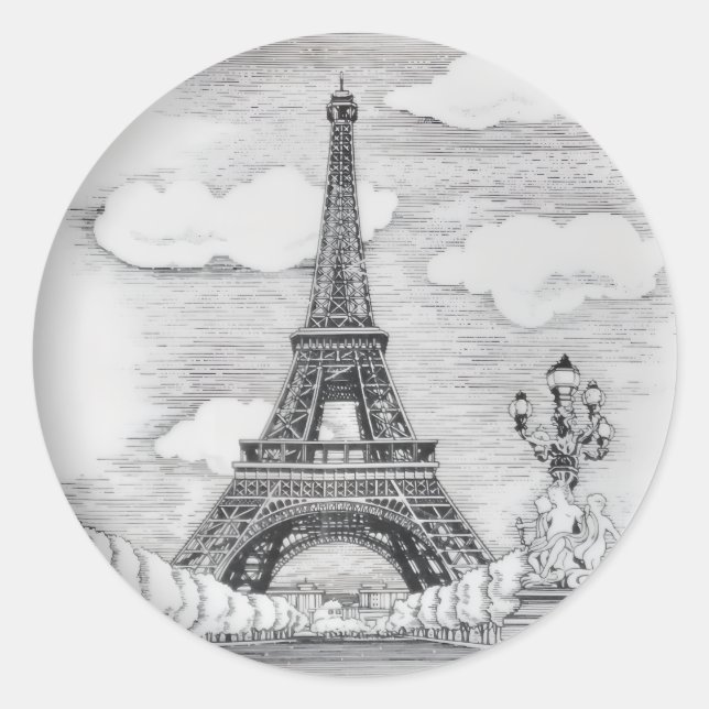 Superbe Autocollant Tour Eiffel (Devant)