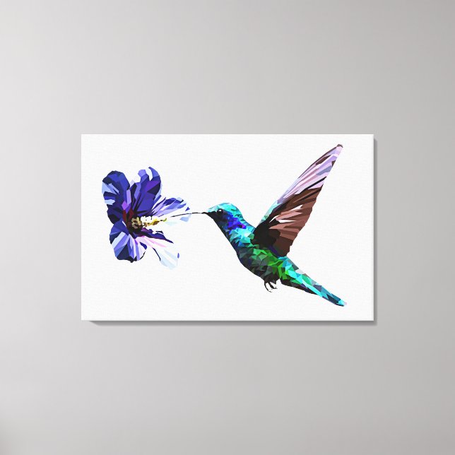 Superbe canevas minimaliste colibri/Hibiscus (Recto)