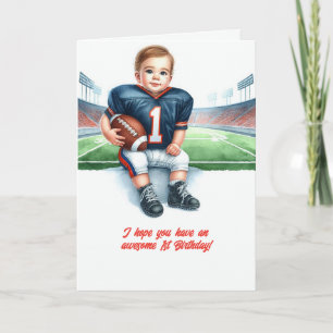 Superbe carte d'anniversaire de football pour 1 an