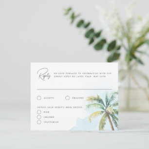 Superbe carte de réponse Mariage Tropical Beach Is