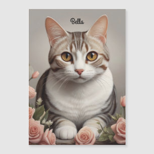 Superbe chat américain à cheveux courts avec Rose