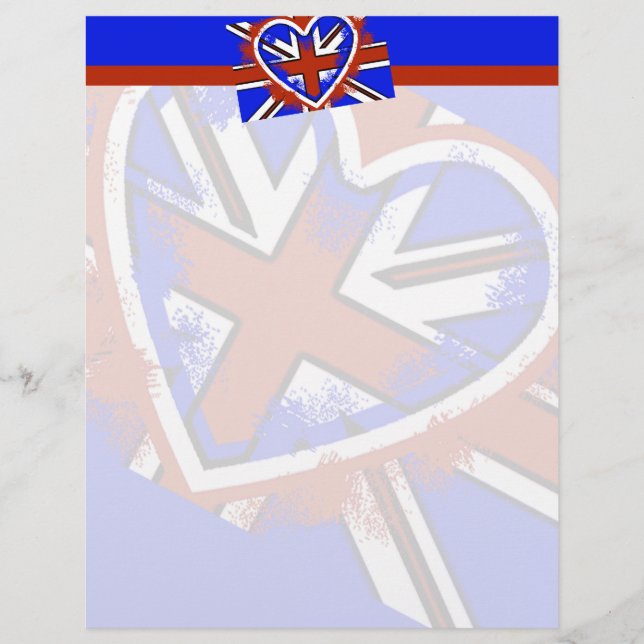 Superbe cœur avec drapeau britannique (Devant)