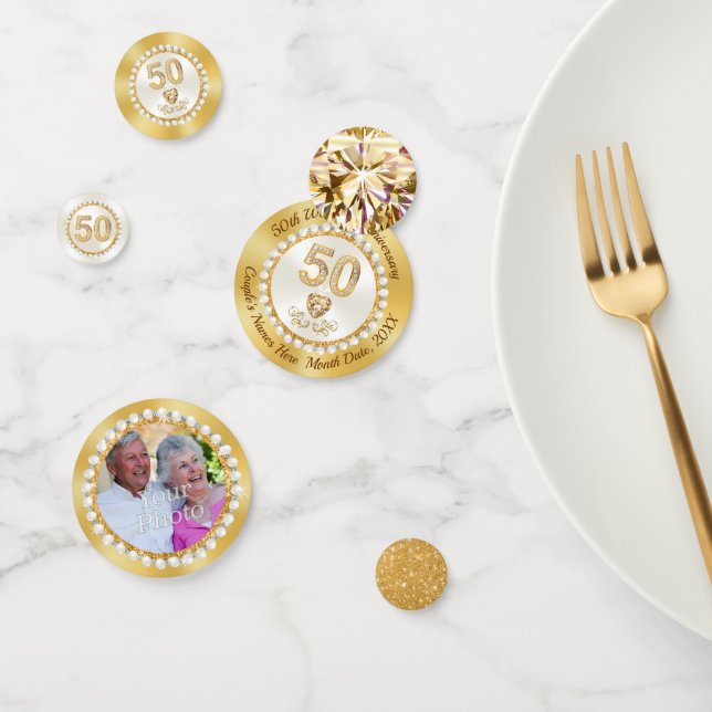 Superbe Confetti personnalisée, 50e anniversaire (Groupe)