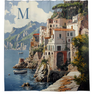Superbe Côte d'Amalfi Italie rideau de douche Pitt