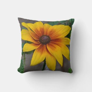 Superbe Coussin de fleurs jaunes