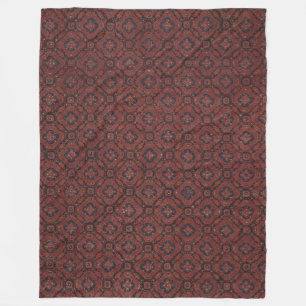 Superbe couverture en polaire Batik rouge et bleu