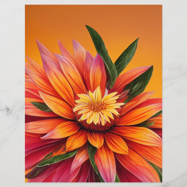 Superbe fleur rose, orange et jaune (Devant)