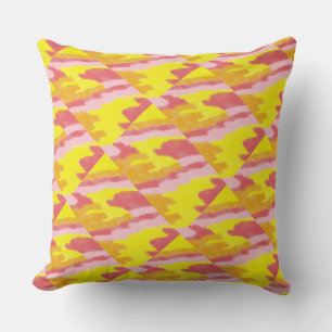 Superbe framboise, rose, jaune et orange Coussin