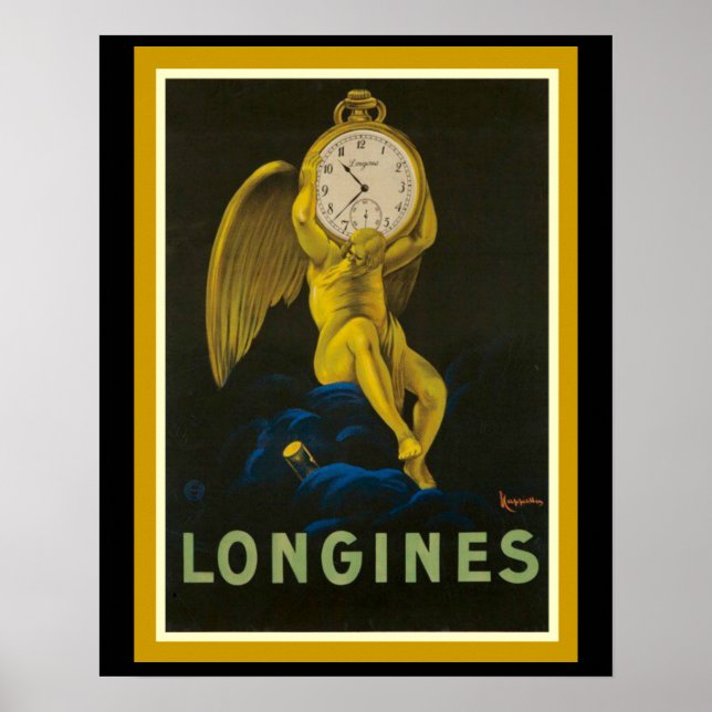 Superbe Longines Annonce Vintage Poster 16 x 20 (Devant)