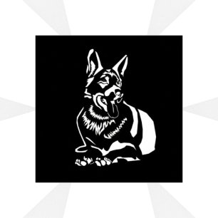 Superbe minimaliste B&W German Shepherd Poster