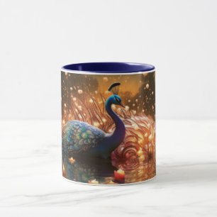 Superbe Monogramme Personnalisé Peacock Mug