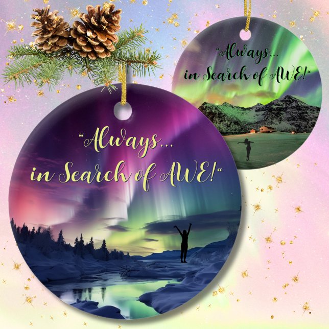 Superbe Ornement Aurora Borealis 2 Côtés (Aurora Borealis Ornaments. Inexpensive Personalized, Aurora Borealis Gifts. Aurora Borealis Gifts.)