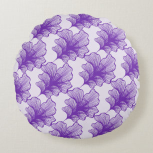 Superbe Pétales violets Coussin rond