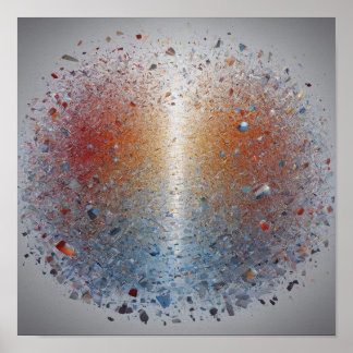 Superbe Poster de la Nébuleuse Galaxie Orange Bleu