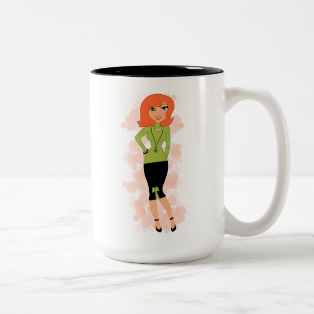 Superbe rousse 15 oz Mug à deux tons (Droit)
