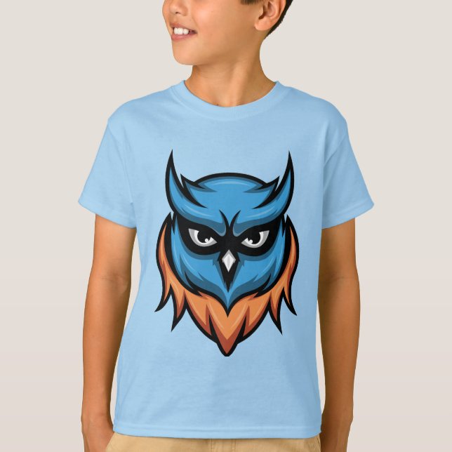 Superbe T-Shirt Garçons Chouette Colère  (Devant)