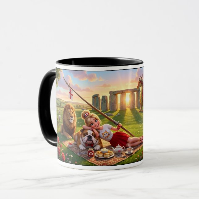 Superbe tasse de café 3D sur le thème de l'Anglete (Devant gauche)