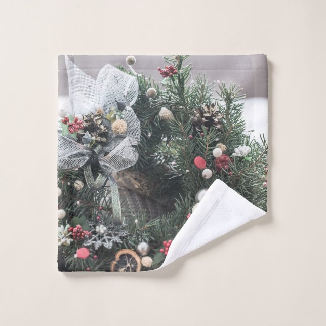 Superbes flocons de neige de Noël (Gant de toilette)
