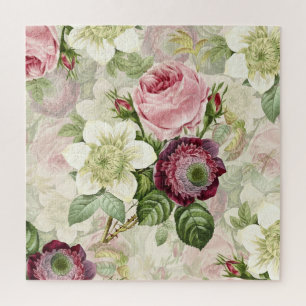 Superbes grandes Roses Vintage Floral Puzzle