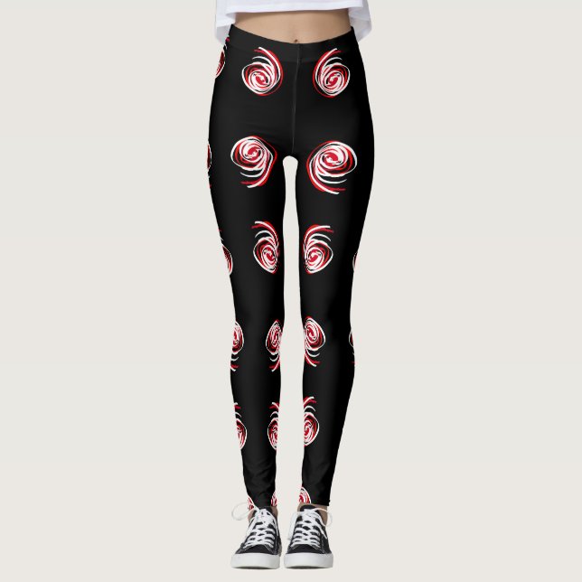 Superbes Leggings imprimés spirale d'art abstrait (Devant)
