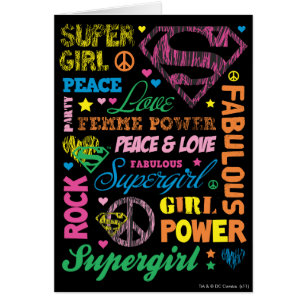 Supergirl Colorful Texte Collage