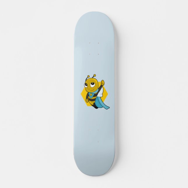 Superhero bee cartoon skateboard (Devant)