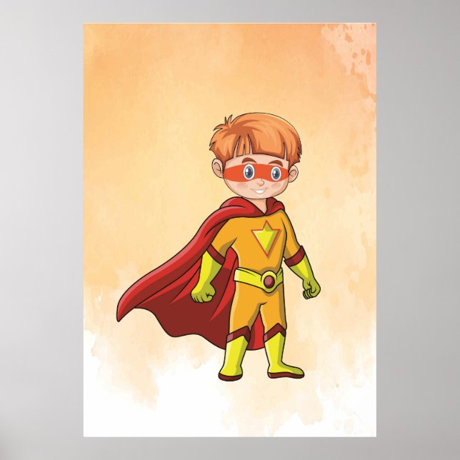 Superhero Boy Red Cape ! Courageux art mural pour  (Devant)