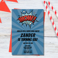 Superhero Comic Boy Invitation de fête d'anniversa