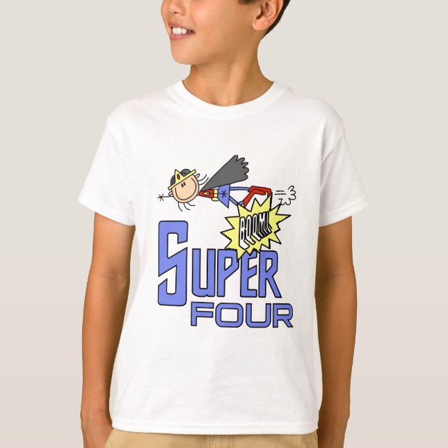 Superhero Girl 4th Birthday Tshirts et cadeaux (Devant)