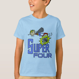 Superhero Girl 4th Birthday Tshirts et cadeaux