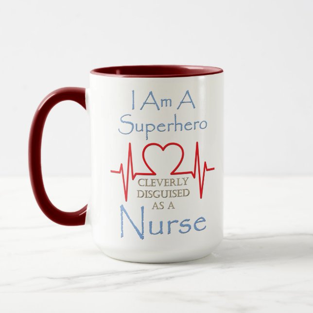 Superhero Infirmière Giant Café Mug (Gauche)