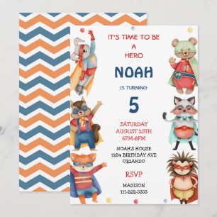 Superheroes Boys Anniversaire Fête Invitation