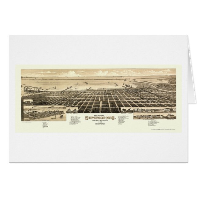 Supérieur, carte panoramique de WI - 1883 (Devant horizontal)