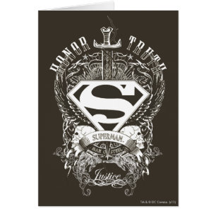Superman Stylisé   Honneur, vérité sur logo blanc